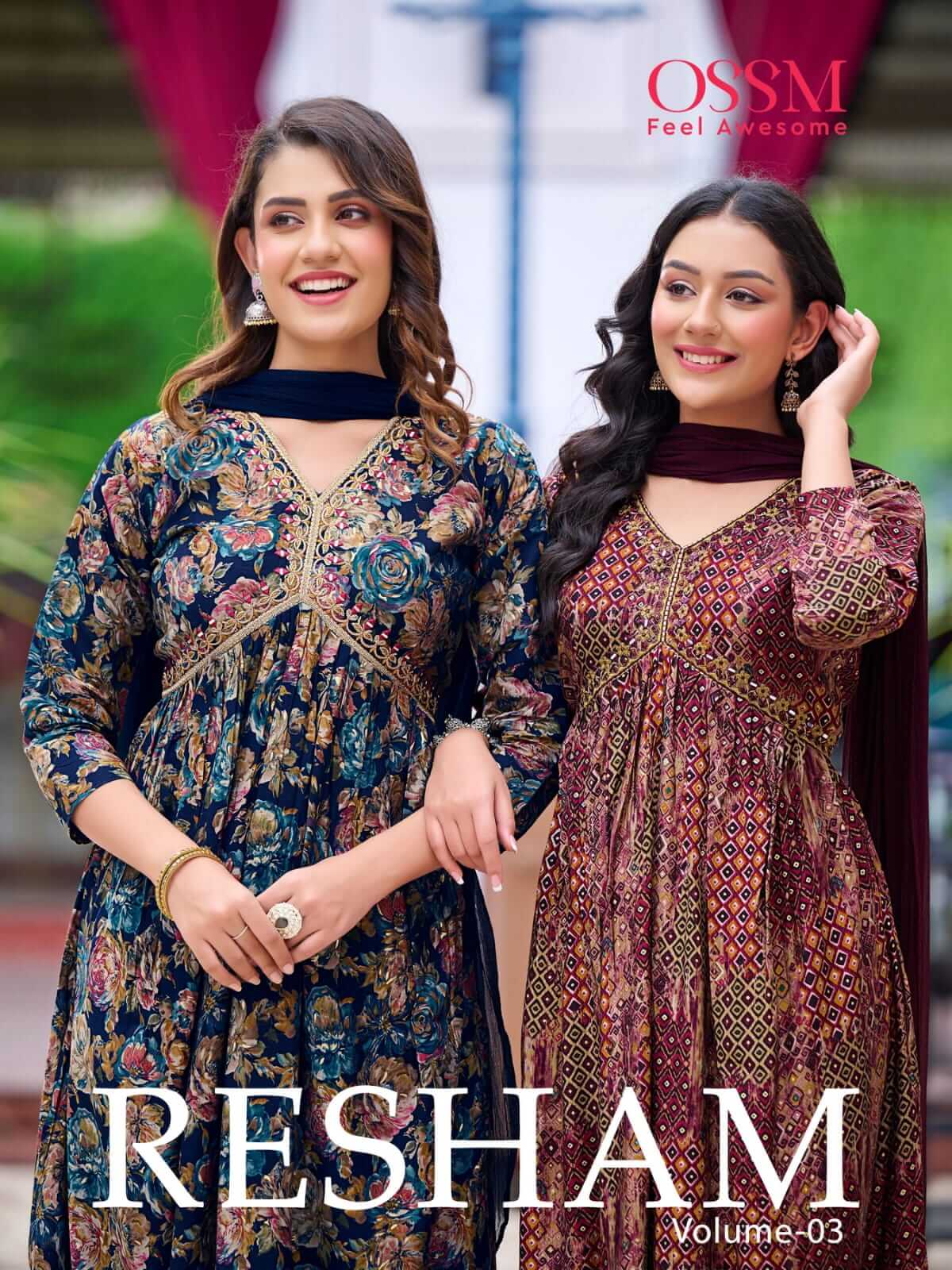 Ossm Resham Vol 3 Naira Cut Kurti with Pant and Dupatta Set collection 6