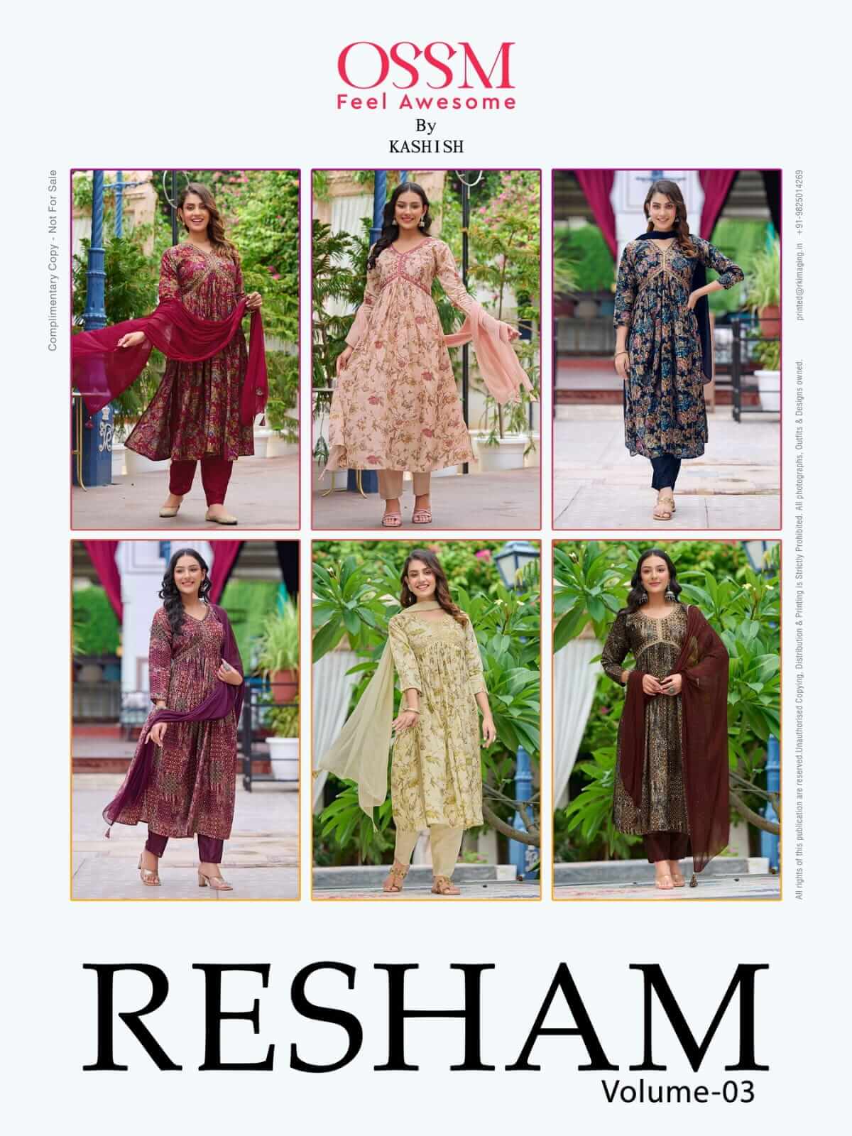 Ossm Resham Vol 3 Naira Cut Kurti with Pant and Dupatta Set collection 2