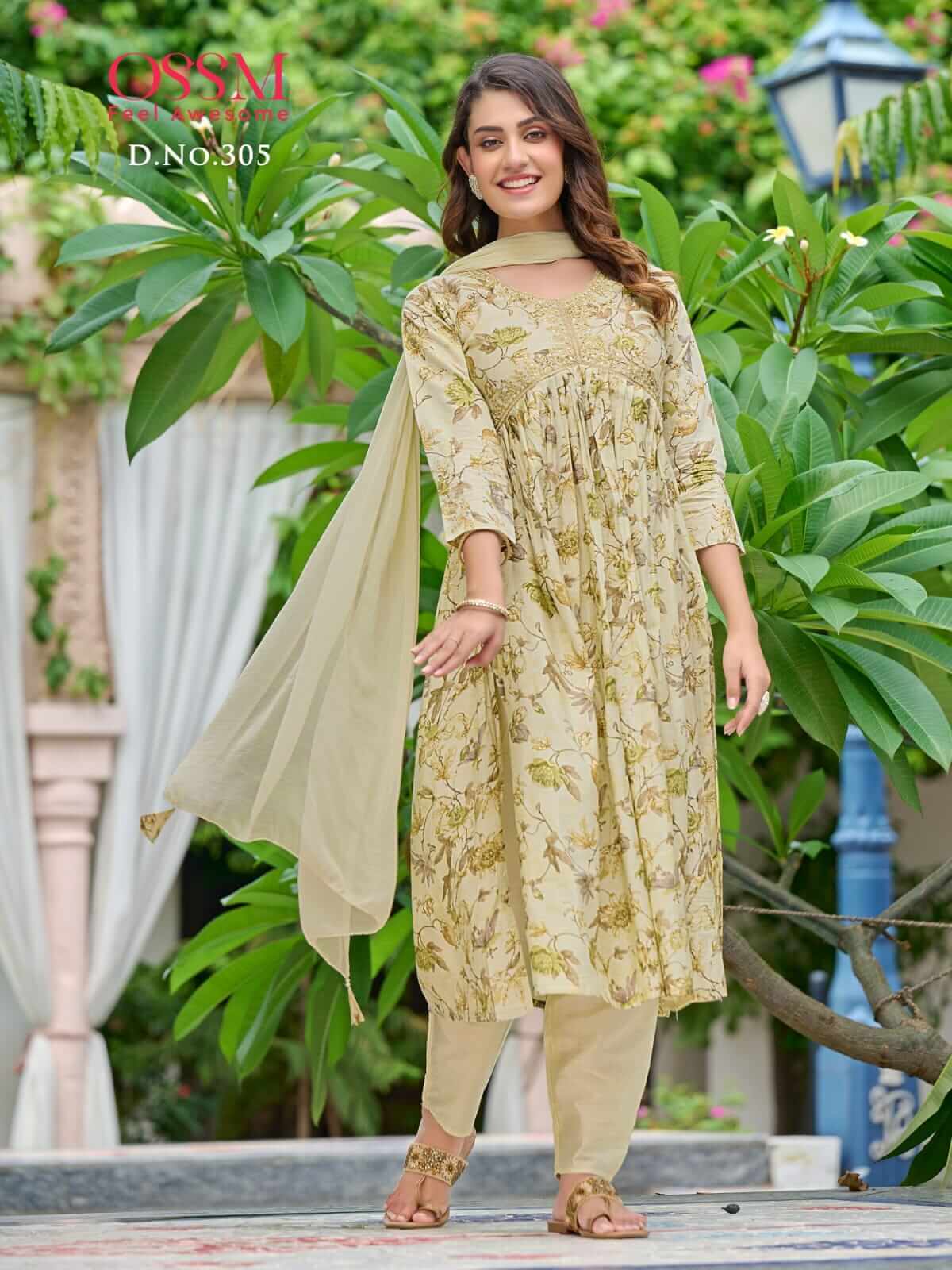 Ossm Resham Vol 3 Naira Cut Kurti with Pant and Dupatta Set collection 4