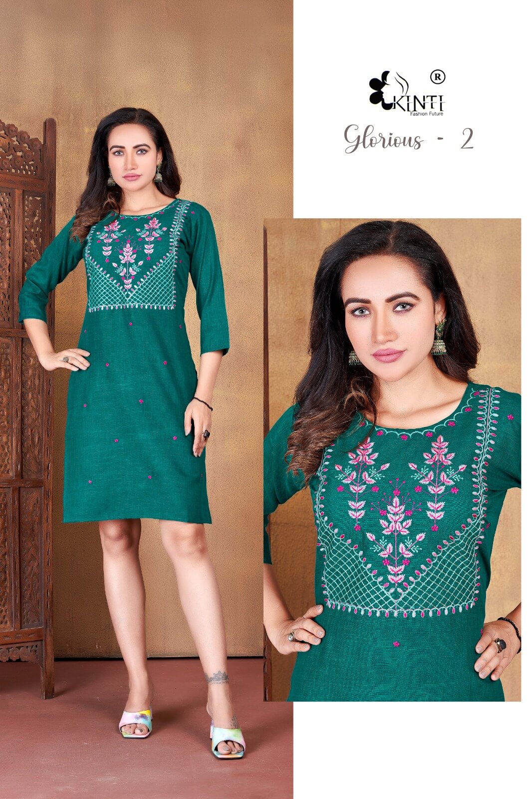 Kinti Glorious vol 2 Straight Cut Kurti Catalog collection 2