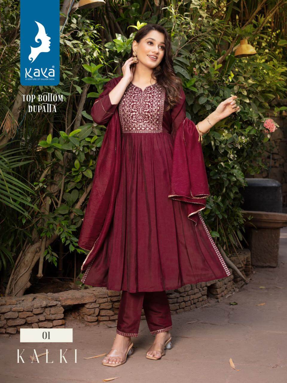 Kaya Kalki Naira Cut Kurti with bottom and Dupatta Set collection 3