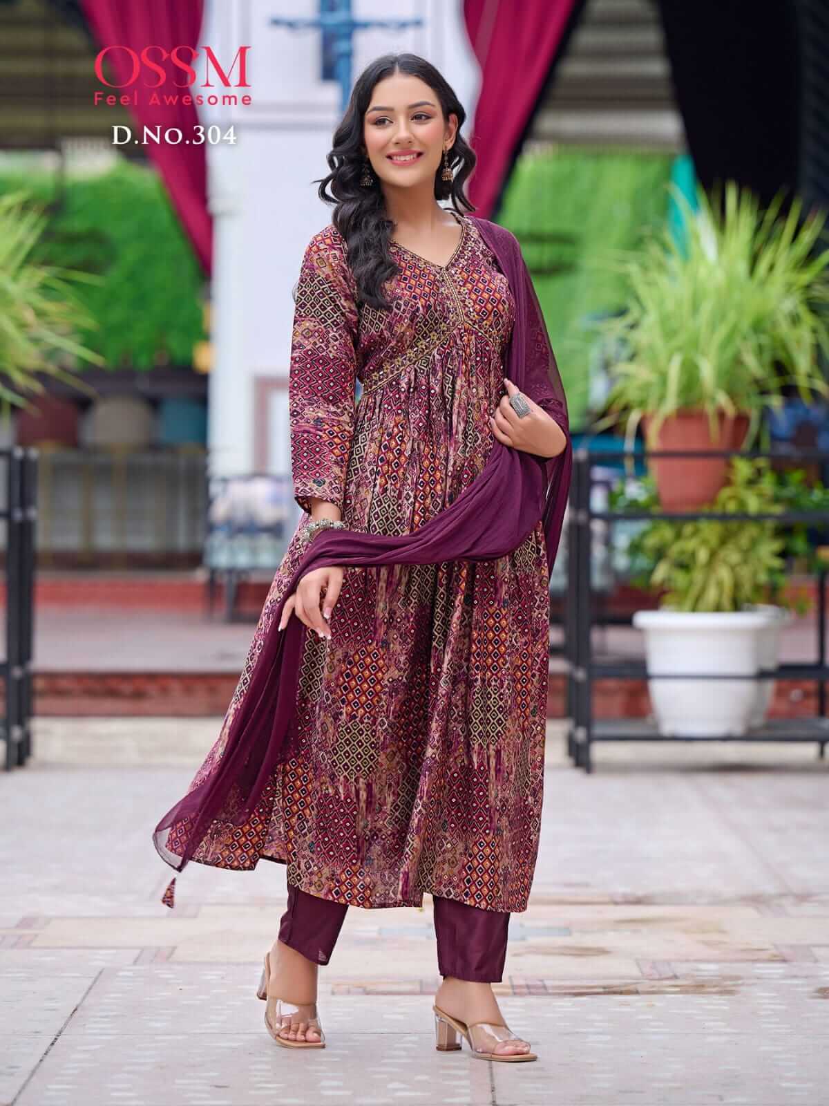 Ossm Resham Vol 3 Naira Cut Kurti with Pant and Dupatta Set collection 5