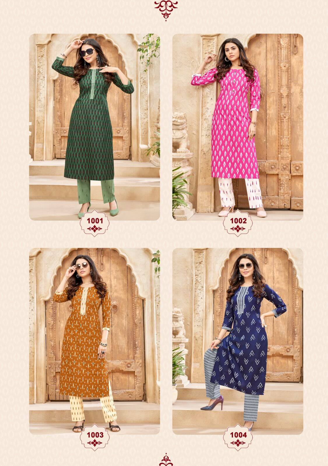 Balaji Cotton Ikkat Kurtis  with Pant Catalog collection 15