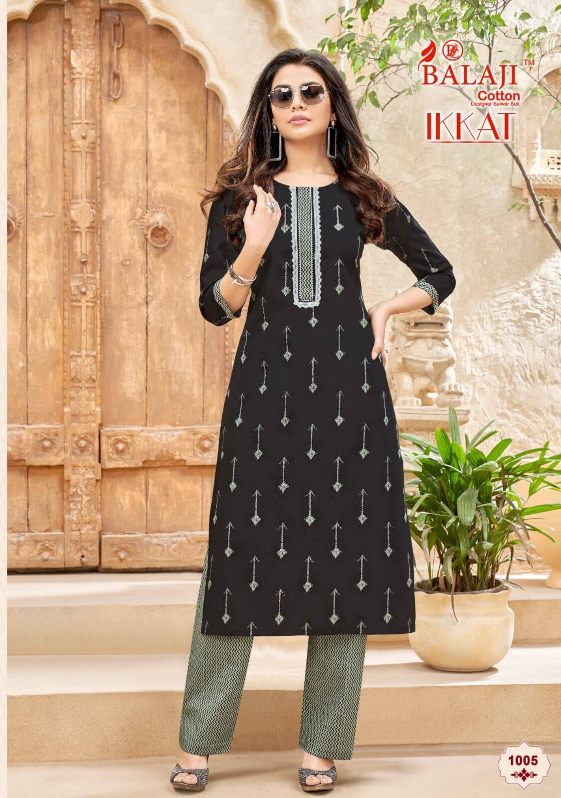 Balaji Cotton Ikkat Kurtis  with Pant Catalog collection 19