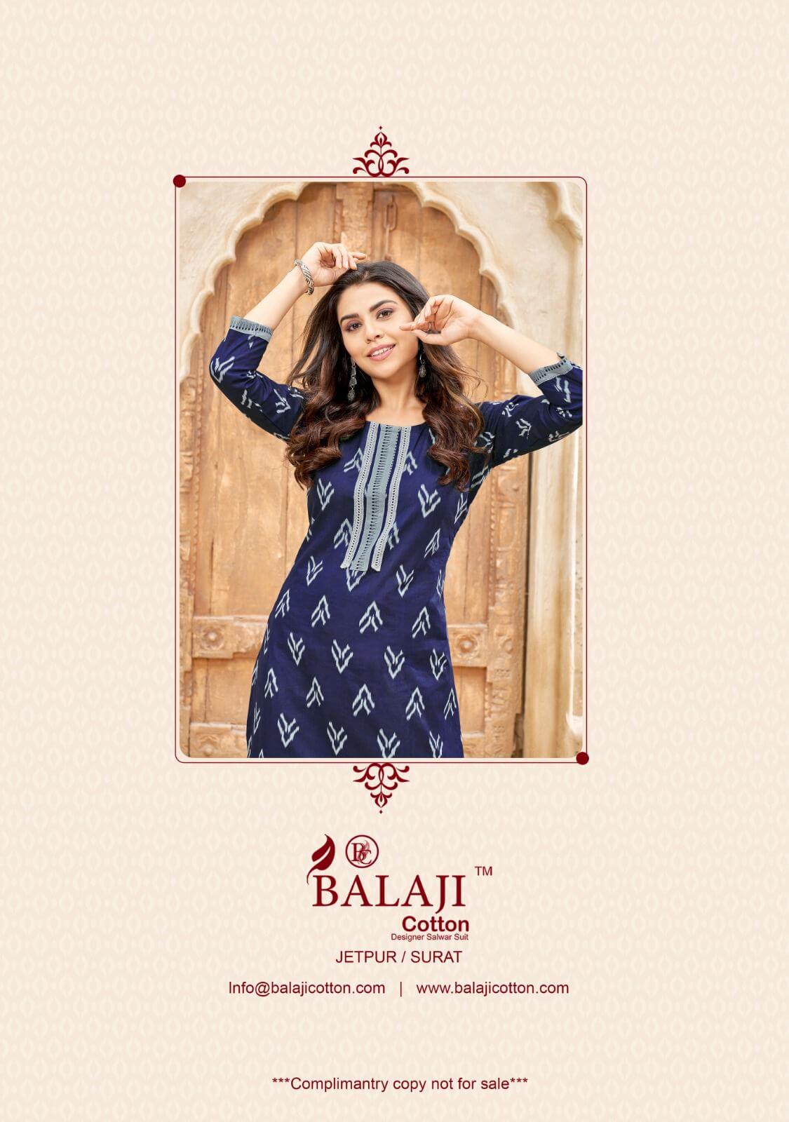 Balaji Cotton Ikkat Kurtis  with Pant Catalog collection 5