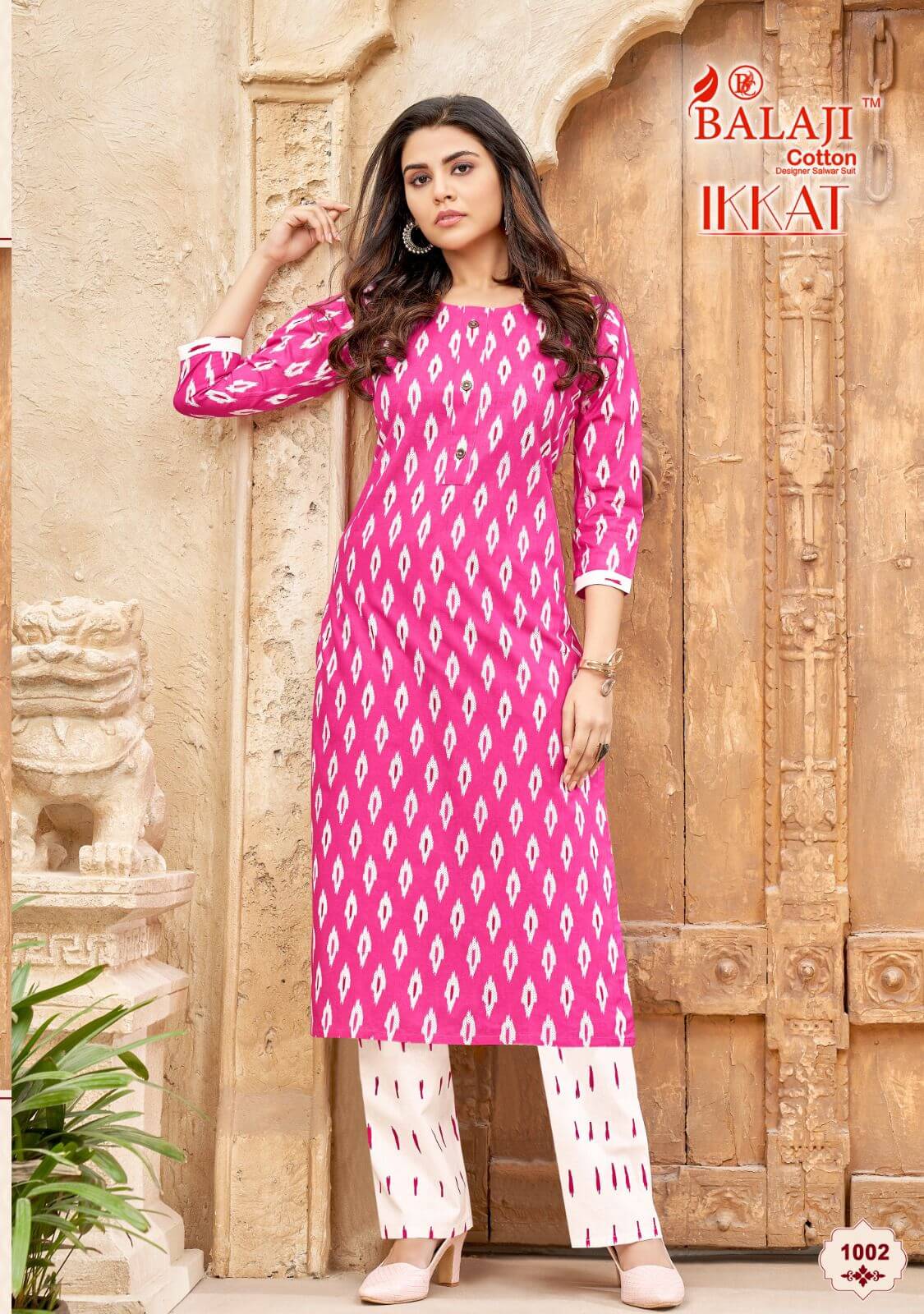 Balaji Cotton Ikkat Kurtis  with Pant Catalog collection 18