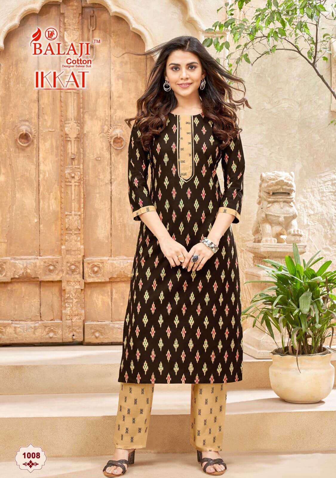 Balaji Cotton Ikkat Kurtis  with Pant Catalog collection 7