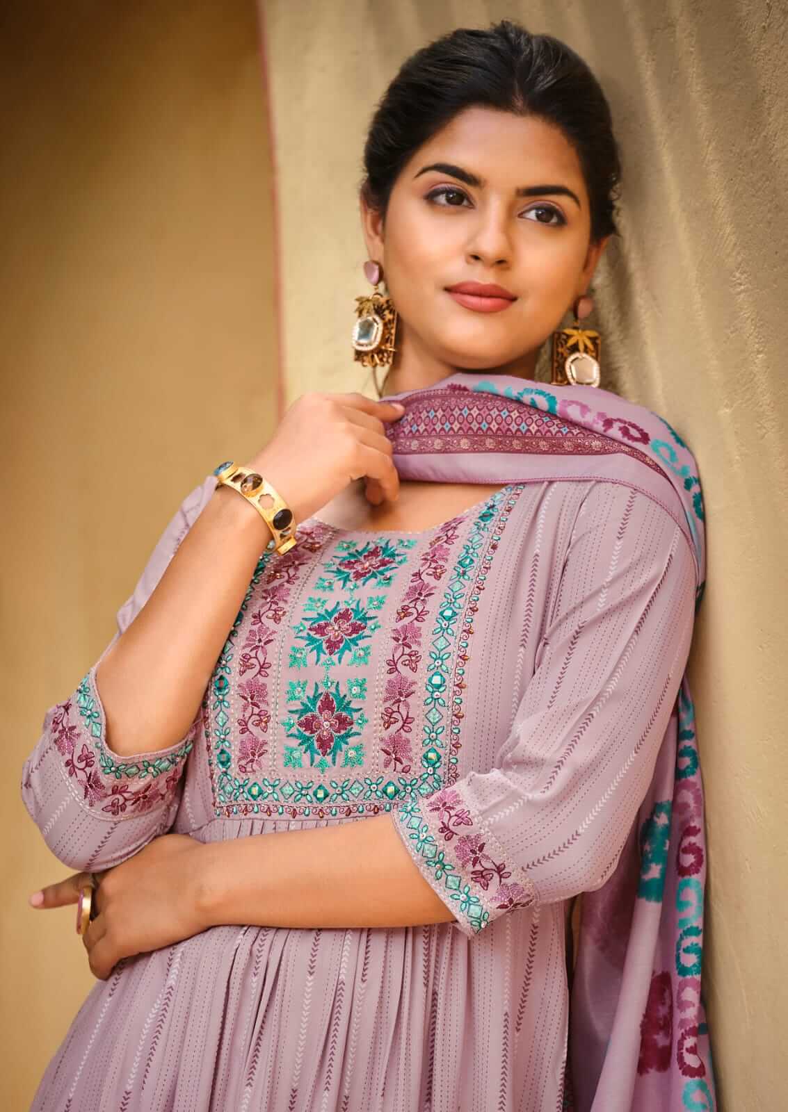 Karissa Gulmohar Vol 2 Naira Cut Kurti Bottom Dupatta Catalog collection 3