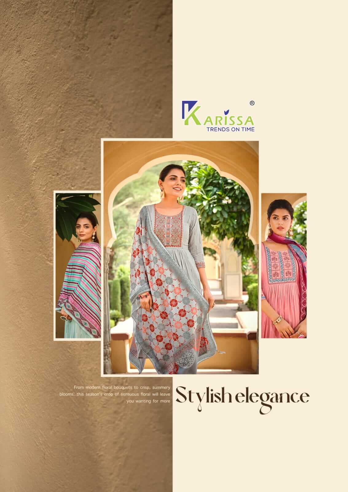 Karissa Gulmohar Vol 2 Naira Cut Kurti Bottom Dupatta Catalog collection 6