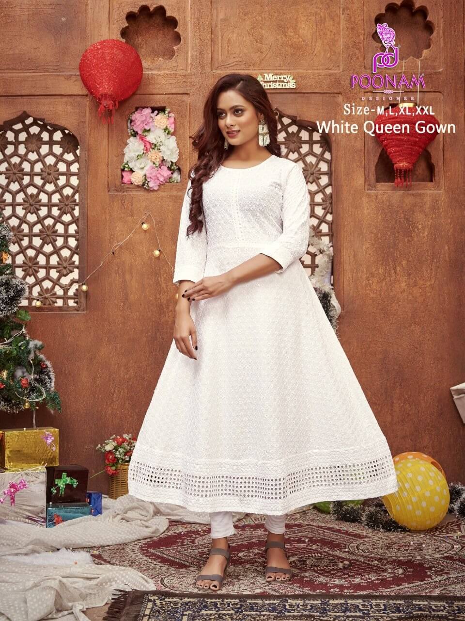 Miravan Kurta Set  Buy Miravan White Lucknowi Chikankari With Embroidery  Cotton Kurta Gown With Dupatta Set of 2 Online  Nykaa Fashion