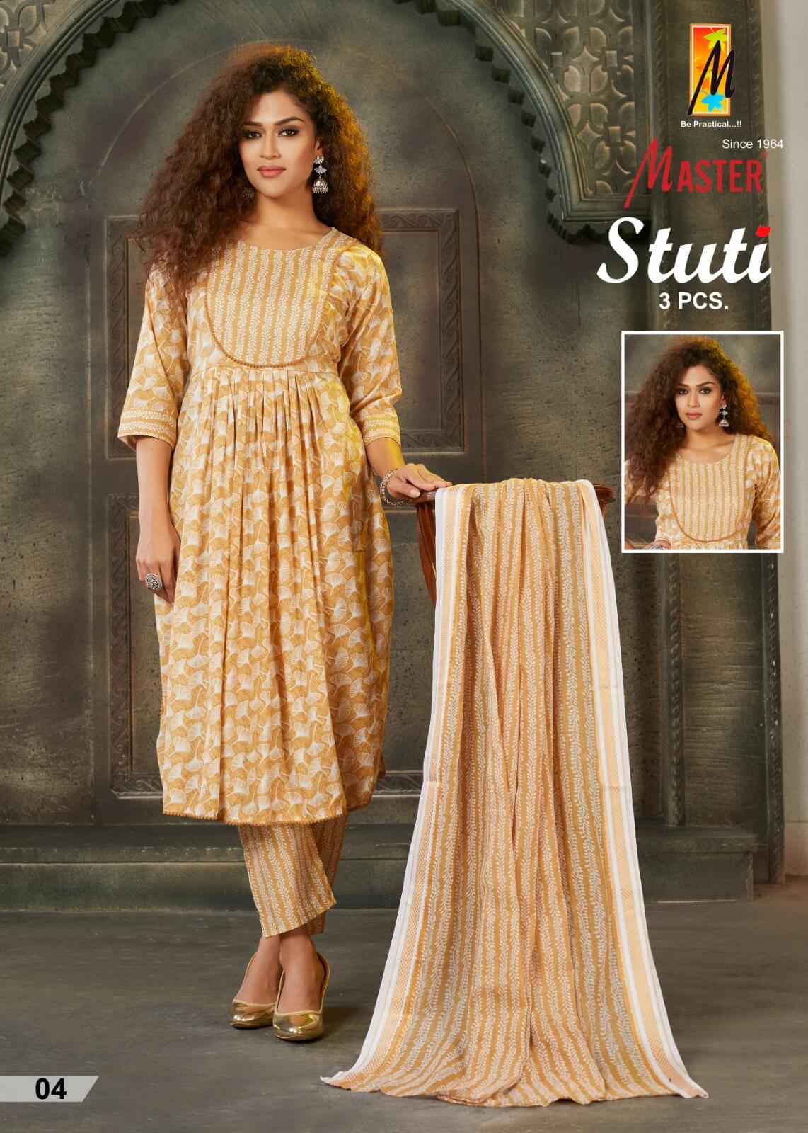 Master Stuti Naira Cut Kurti Bottom Dupatta Catalog collection 3