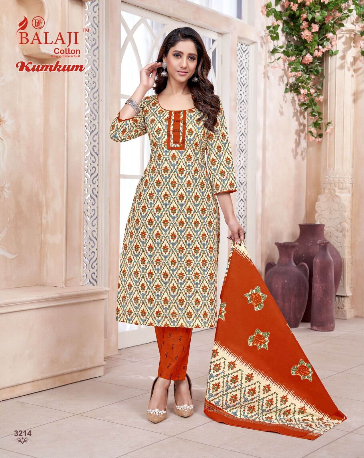 Balaji Cotton Kumkum Vol 32 Readymade Dress Catalog collection 10