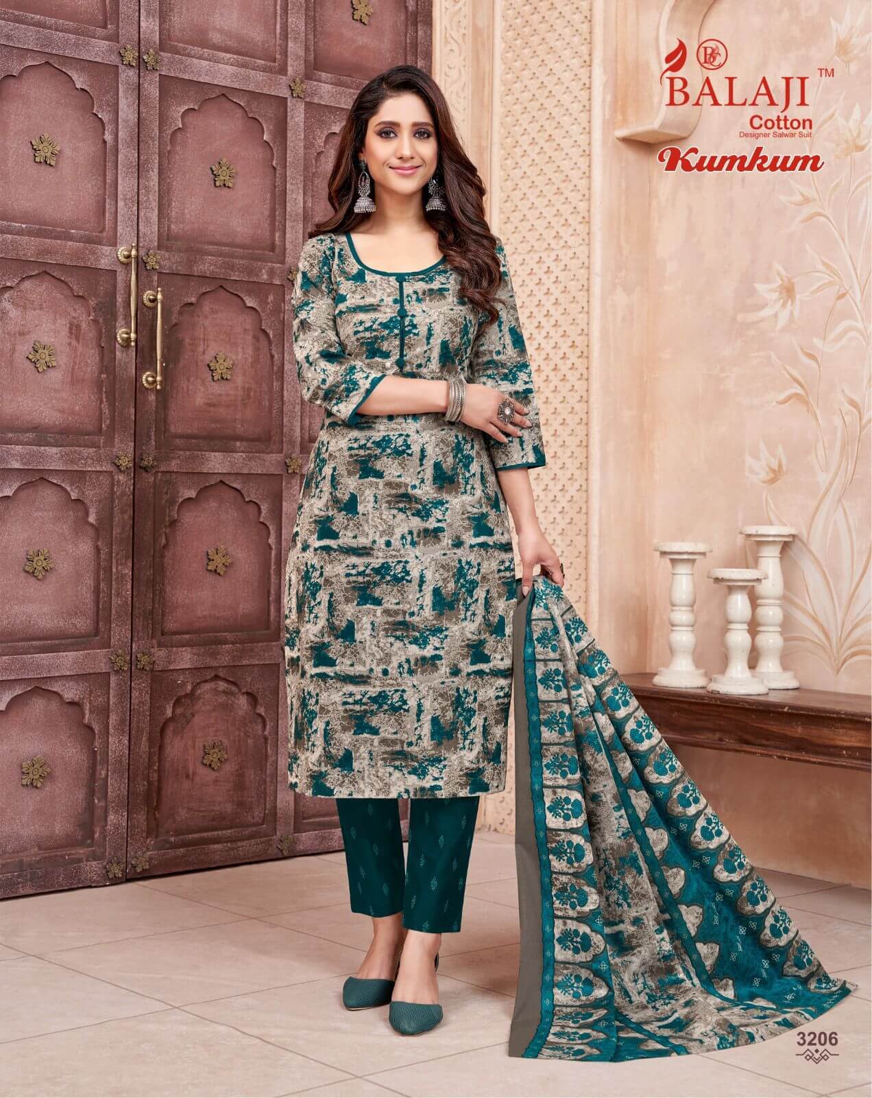 Balaji Cotton Kumkum Vol 32 Readymade Dress Catalog collection 18