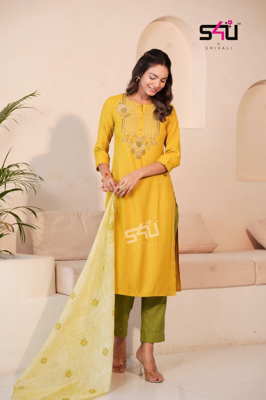 S4u Womaniya Designer Kurti with Bottom and Dupatta Catalog collection 4