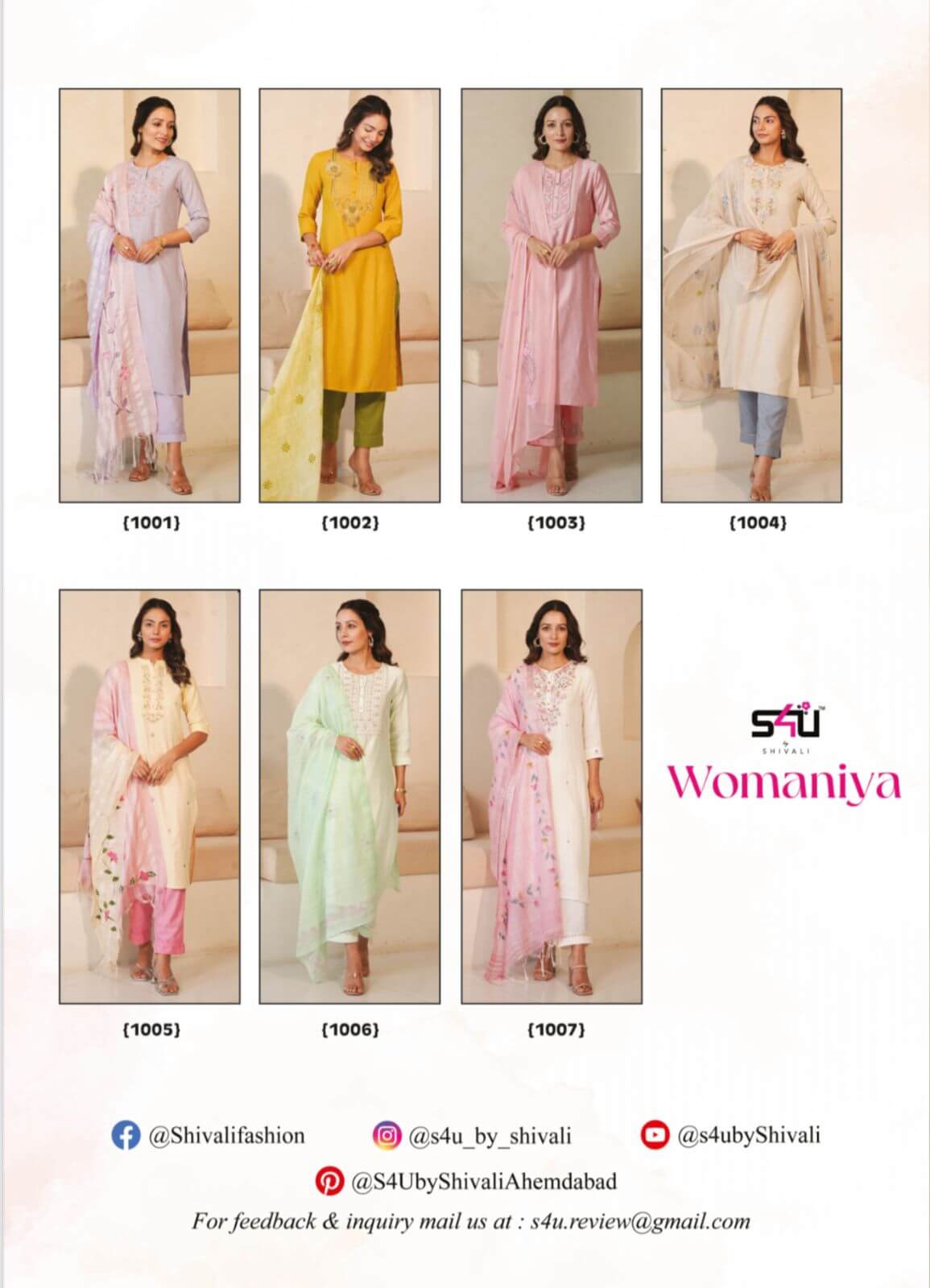 S4u Womaniya Designer Kurti with Bottom and Dupatta Catalog collection 6