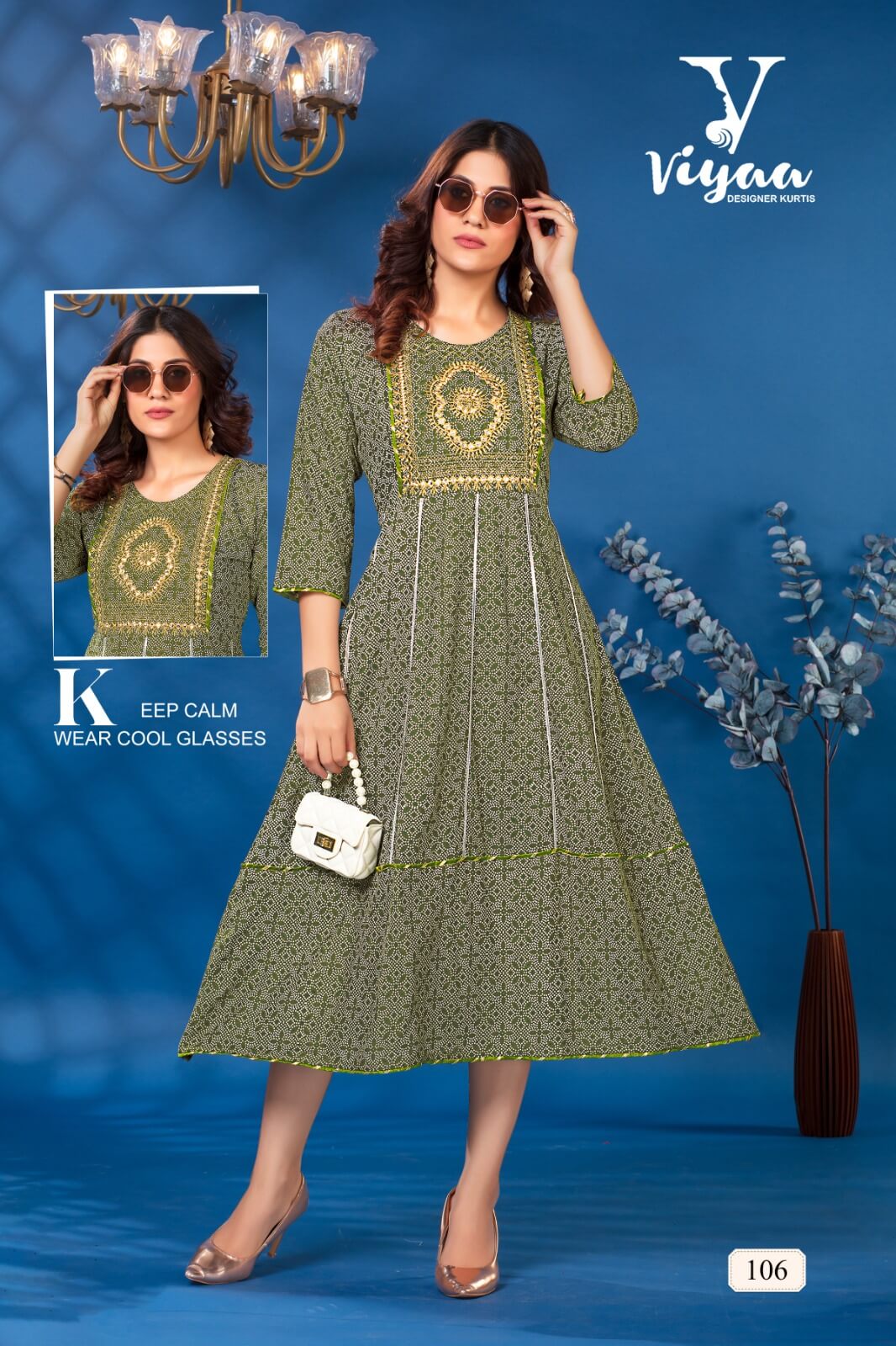 Viyaa Designer Bandhej Vol 1 Anarkali Kurti Catalog collection 2