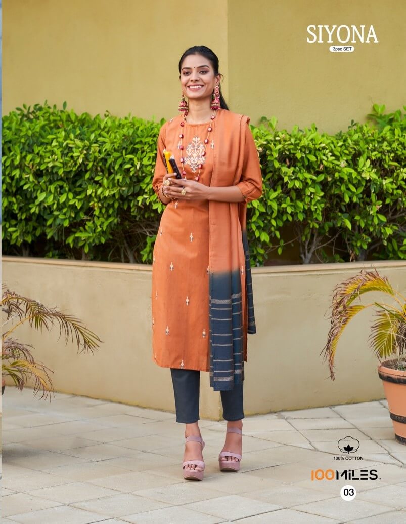 100 Miles Siyona Cotton Salwar Kameez Catalog collection 5
