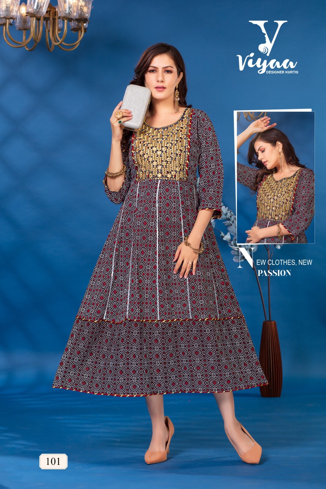 Viyaa Designer Bandhej Vol 1 Anarkali Kurti Catalog collection 3