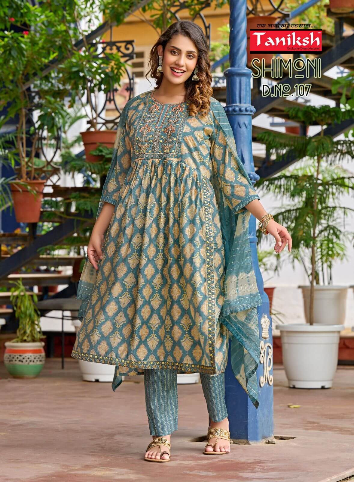 Taniksh Simoni Naira Cut Kurti Pant Dupatta Catalog collection 5