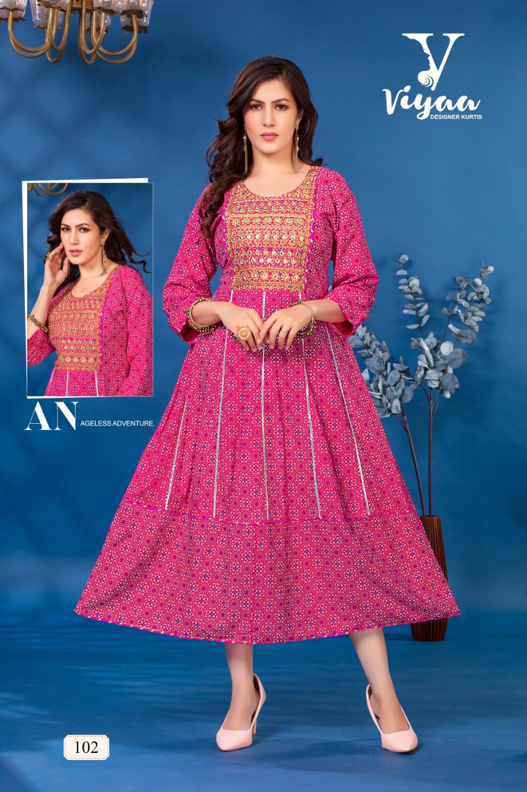 Viyaa Designer Bandhej Vol 1 Anarkali Kurti Catalog collection 6