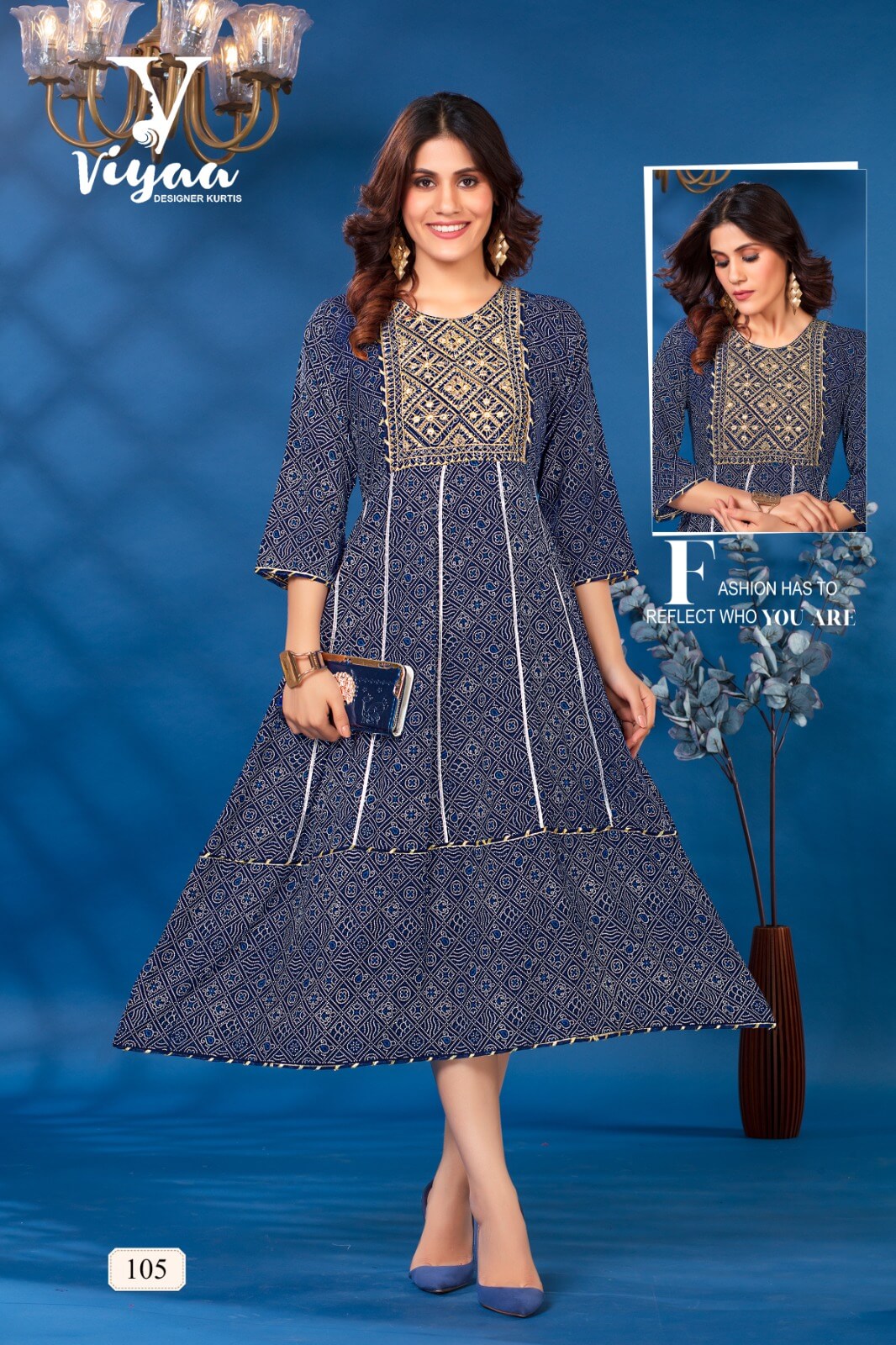 Viyaa Designer Bandhej Vol 1 Anarkali Kurti Catalog collection 7