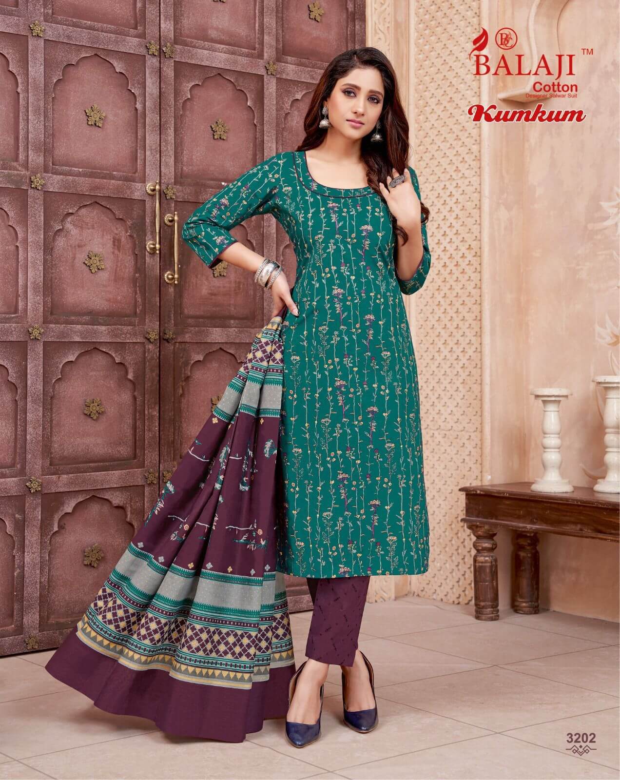 Balaji Cotton Kumkum Vol 32 A Readymade Dress collection 4