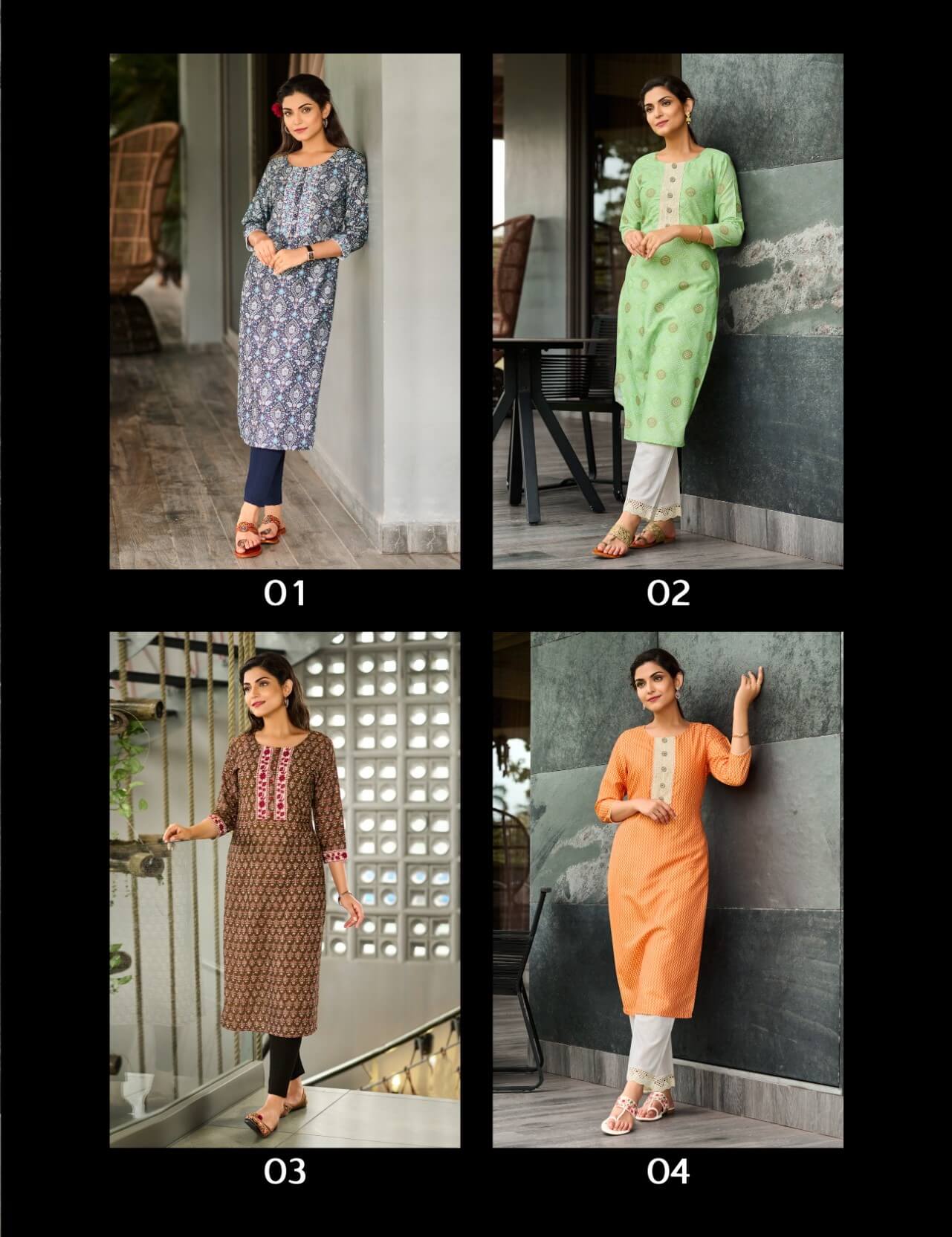 100Miles Lagoon Printed Kurti Catalog collection 4