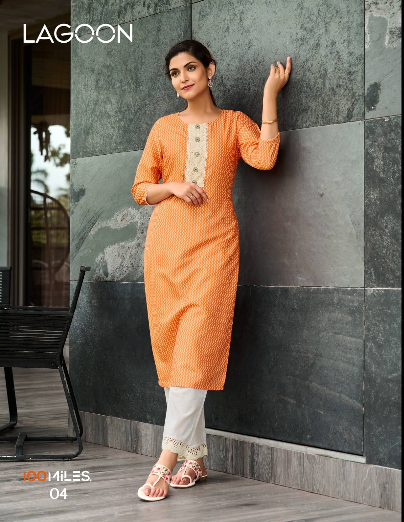 100Miles Lagoon Printed Kurti Catalog collection 5