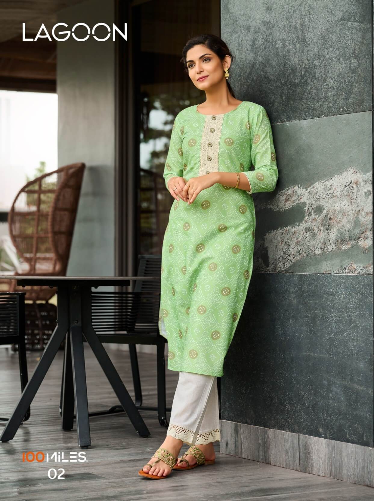 100Miles Lagoon Printed Kurti Catalog collection 2