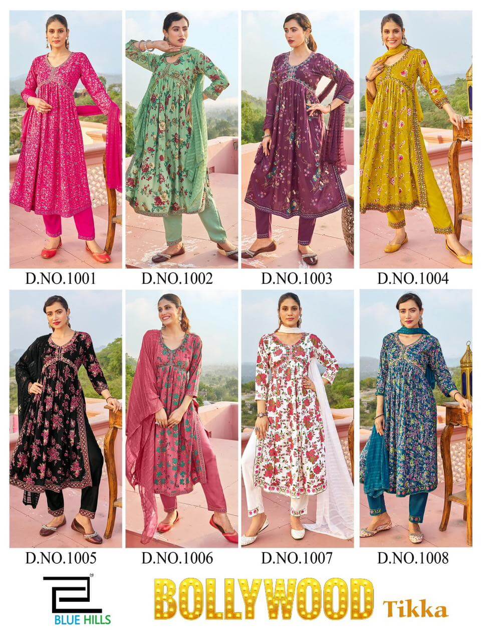 Blue Hills Bollywood Tikka Alia Rayon Kurti Bottom Dupatta collection 6