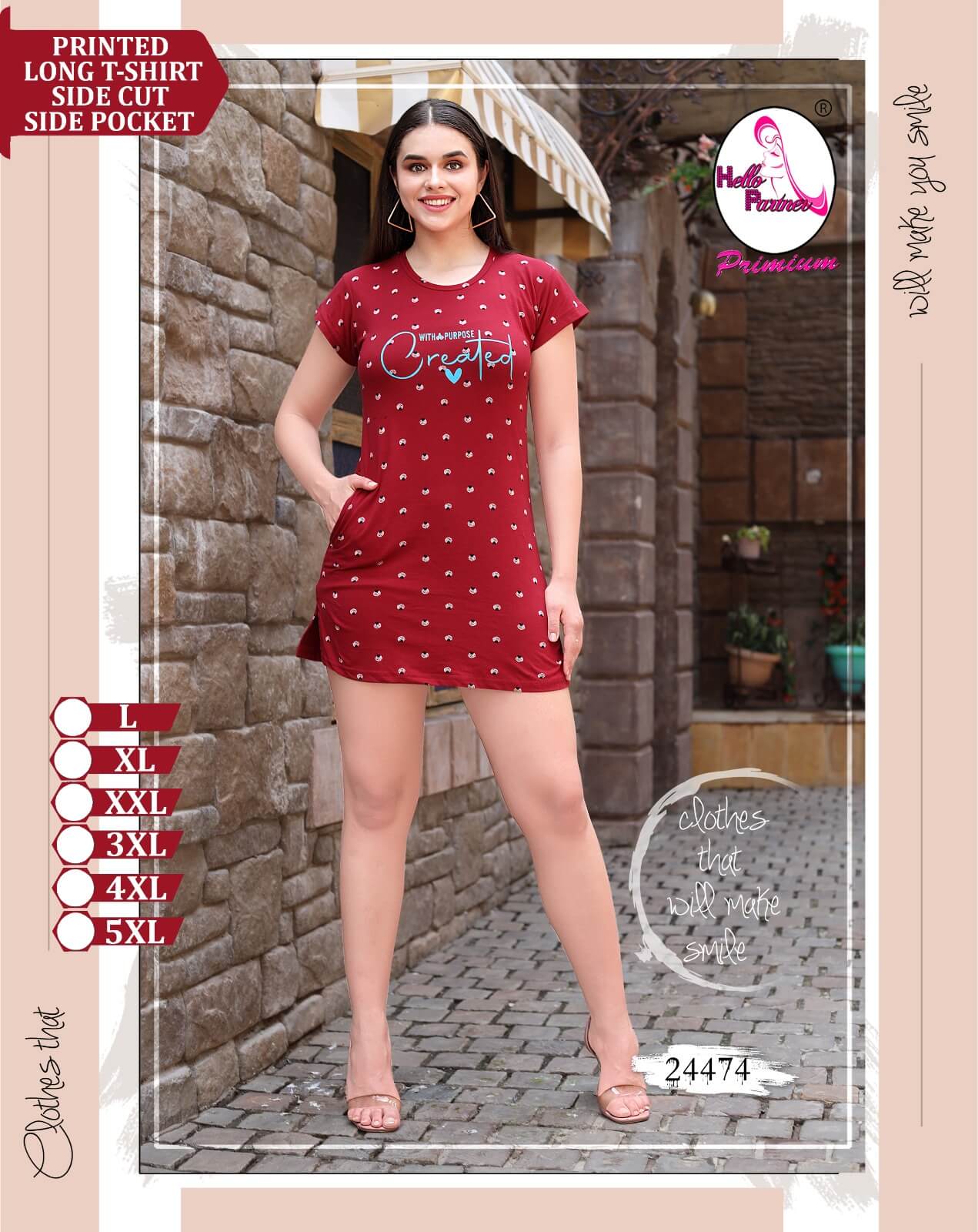 Hello Partner Night Dress Long T shirts Catalog collection 1