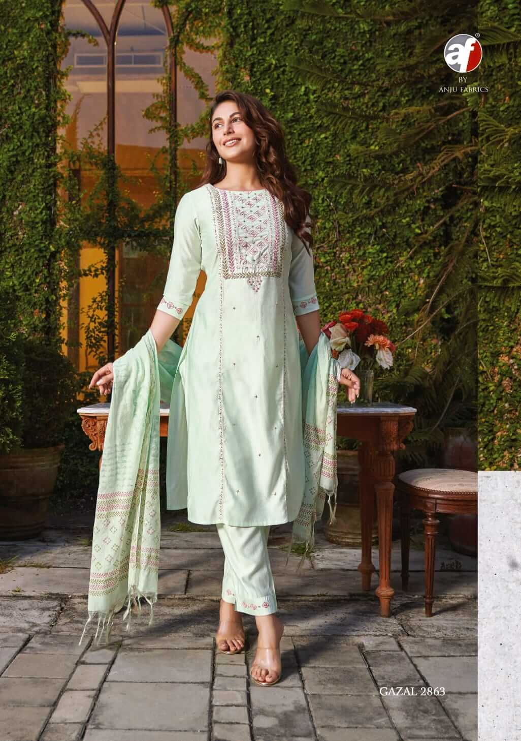 Anju Fabrics Gazal vol 2 Kurti with Pant and  Dupatta collection 4