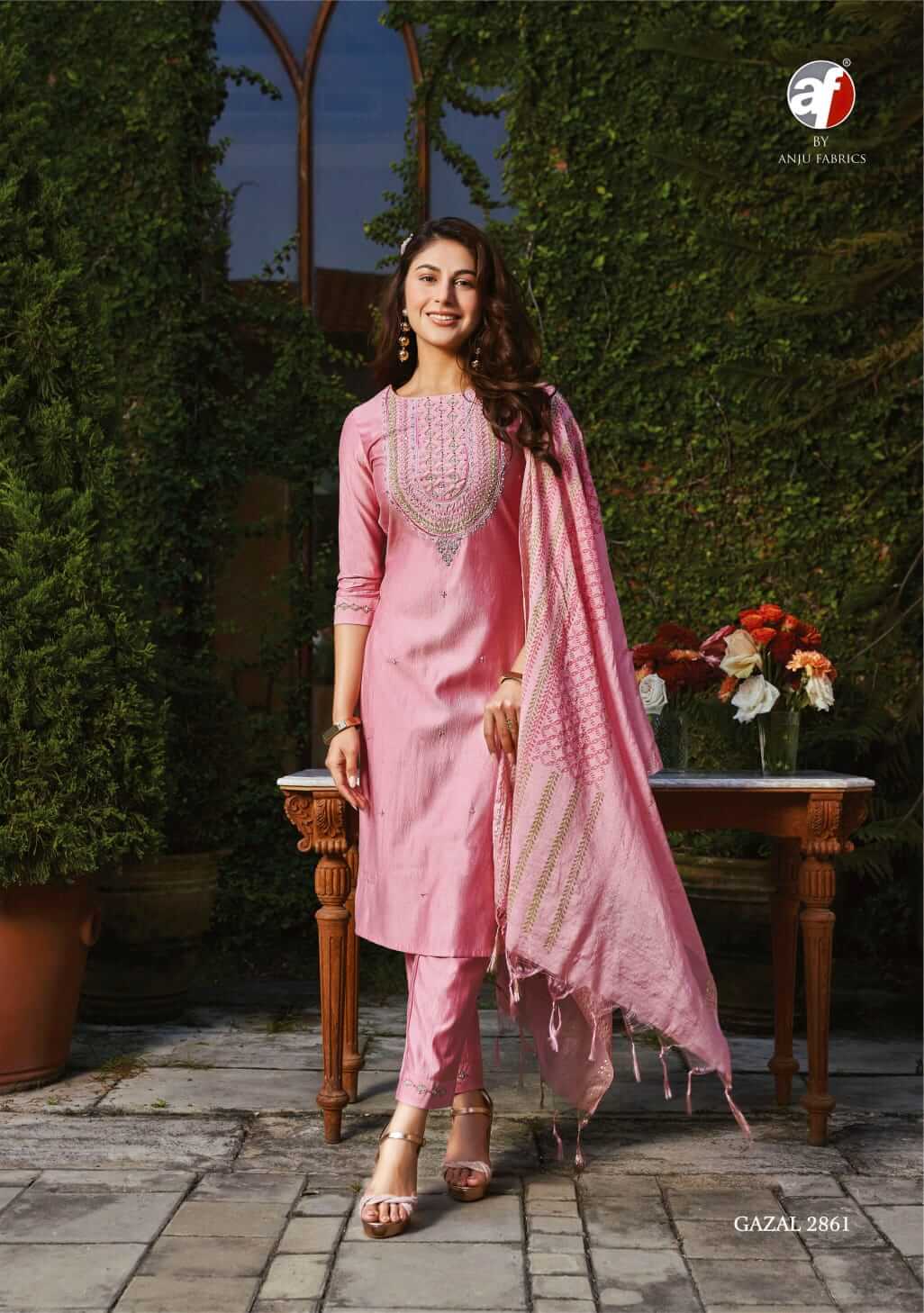 Anju Fabrics Gazal vol 2 Kurti with Pant and  Dupatta collection 8