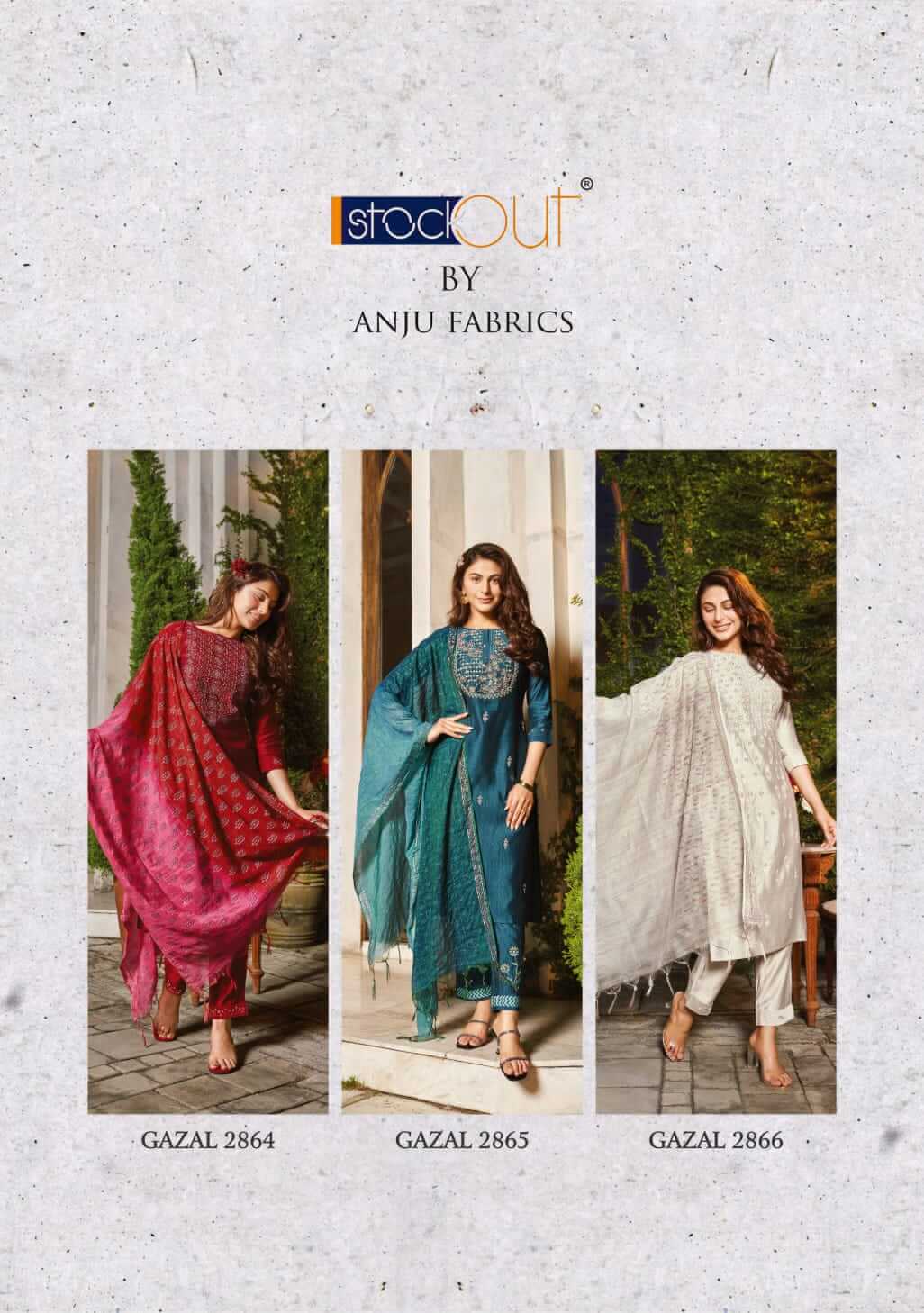 Anju Fabrics Gazal vol 2 Kurti with Pant and  Dupatta collection 14