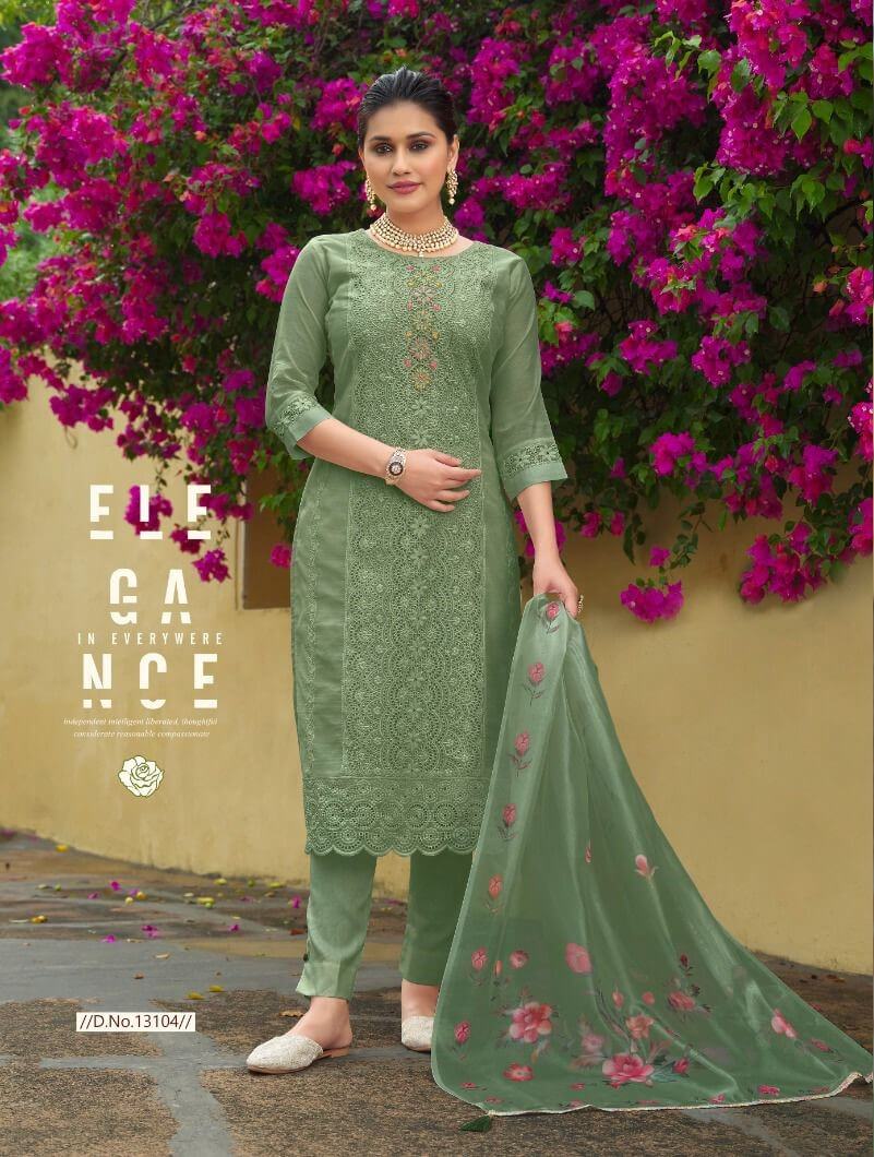 Lily Laly Chikenkari Lucknowi Work Kurti Bottom Dupatta Catalog collection 13