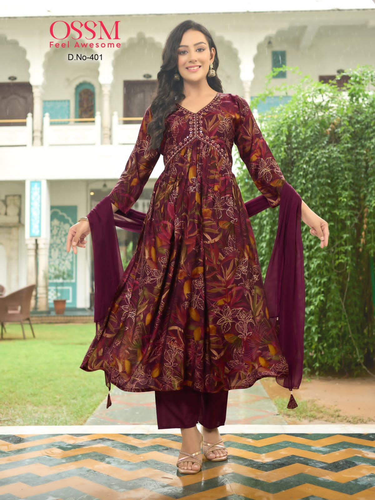 Ossm Resham Vol 4 Alia Cut Printed Salwar Kameez Catalog collection 1