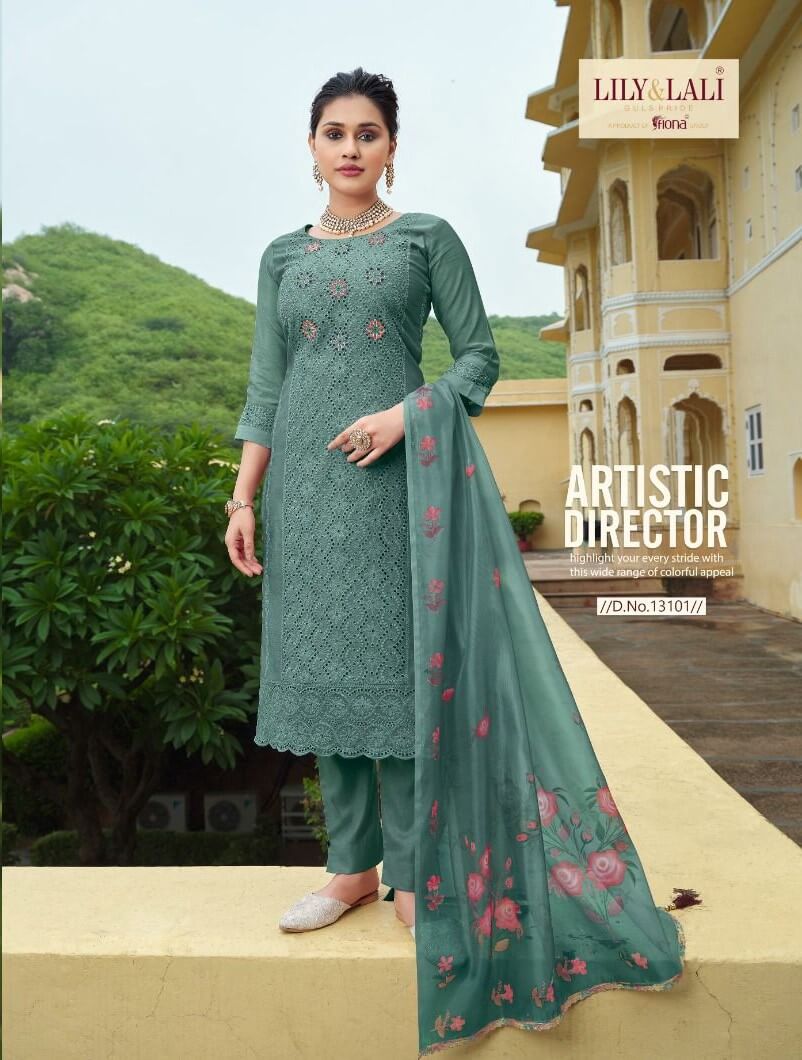 Lily Laly Chikenkari Lucknowi Work Kurti Bottom Dupatta Catalog collection 2