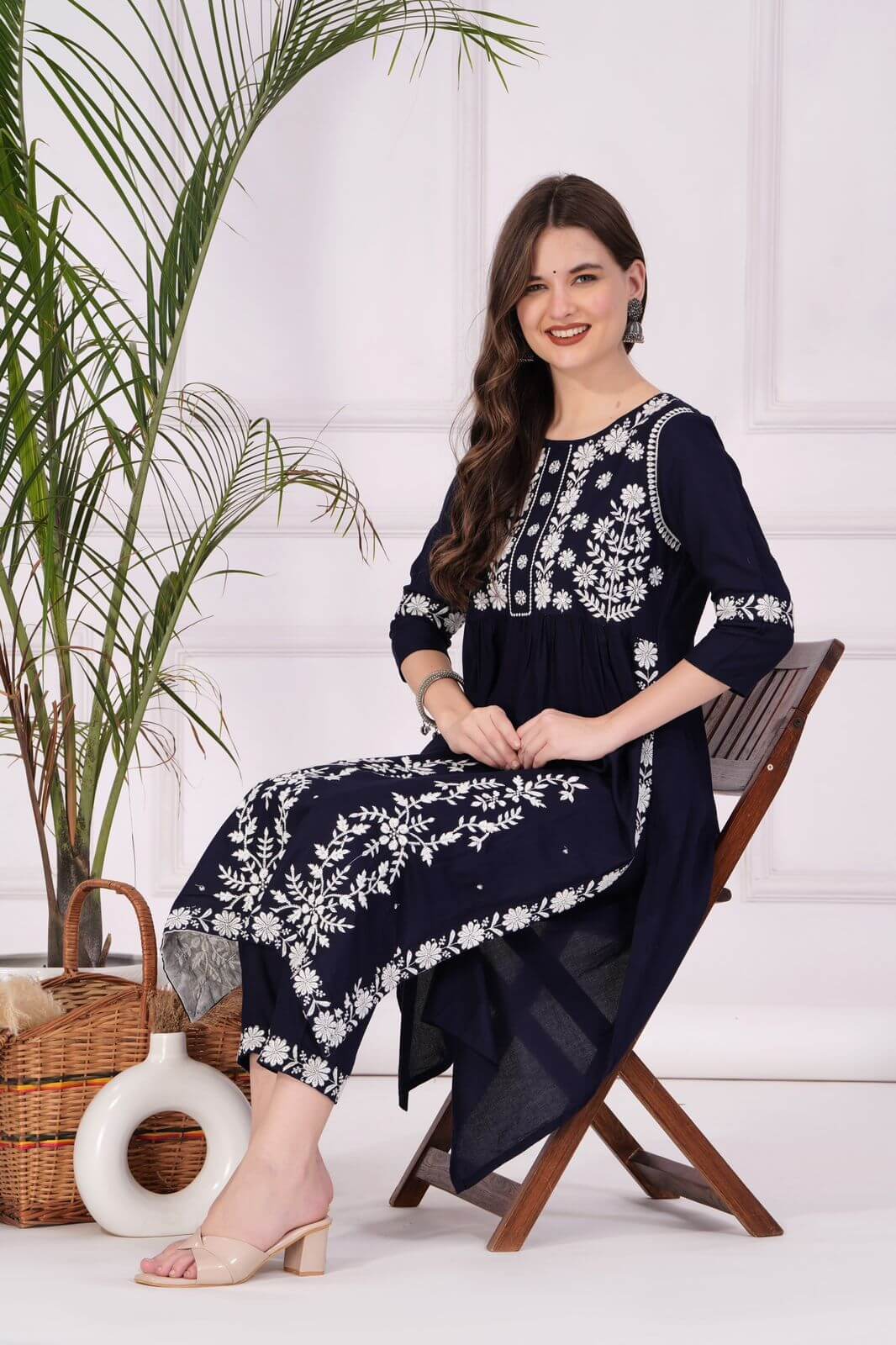 Reevika Black Lucknowi Work Kurti Pant Catalog collection 2