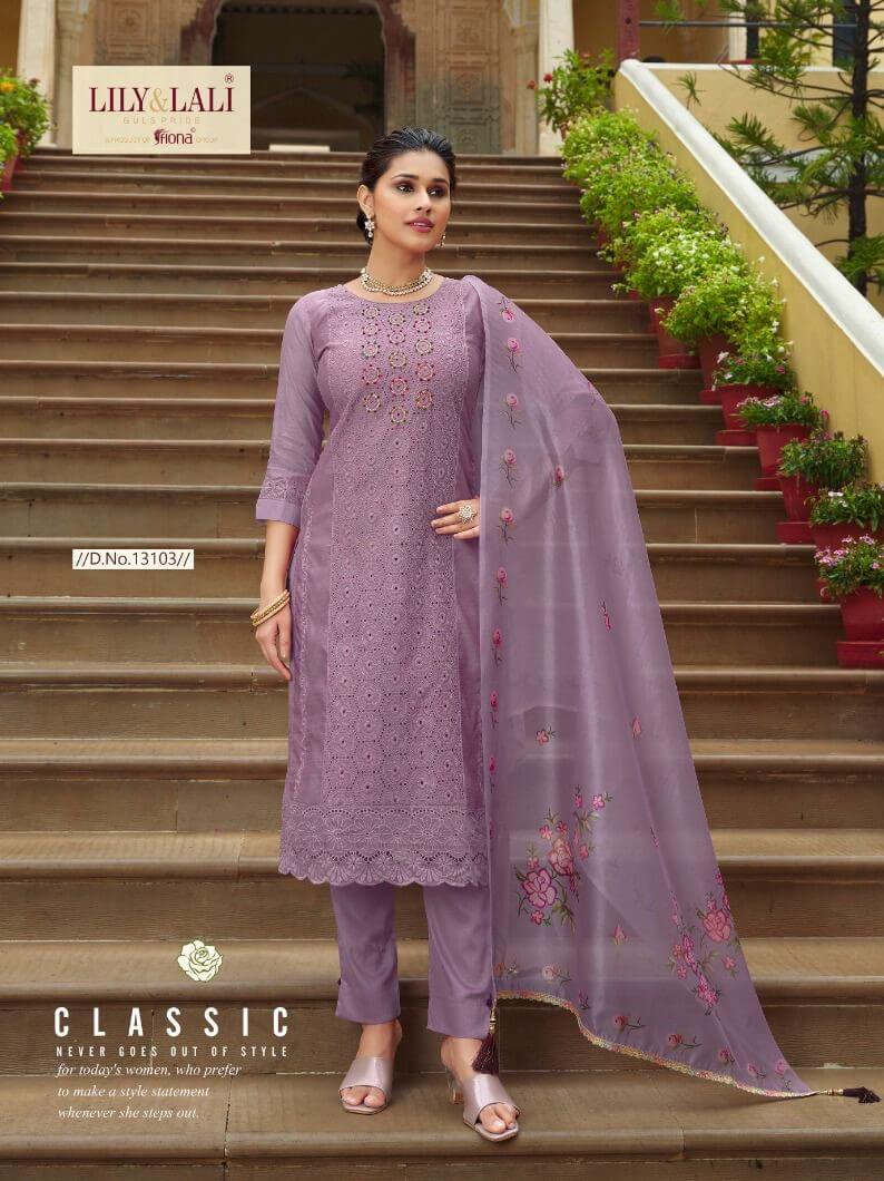 Lily Laly Chikenkari Lucknowi Work Kurti Bottom Dupatta Catalog collection 5