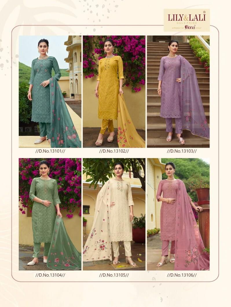 Lily Laly Chikenkari Lucknowi Work Kurti Bottom Dupatta Catalog collection 1