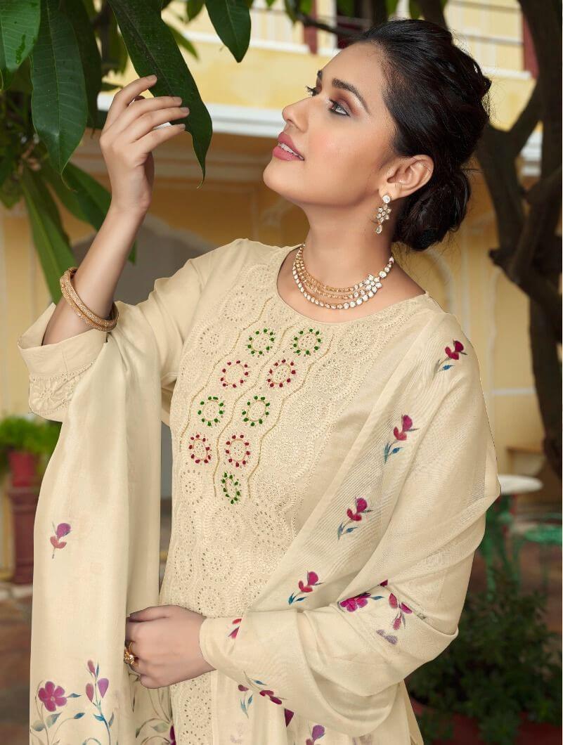 Lily Laly Chikenkari Lucknowi Work Kurti Bottom Dupatta Catalog collection 15