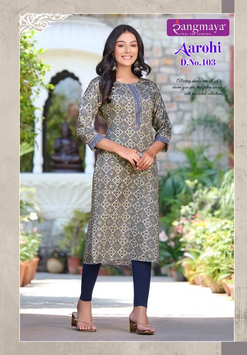 Rangmaya Aarohi Casual Wear Kurti Catalog collection 9