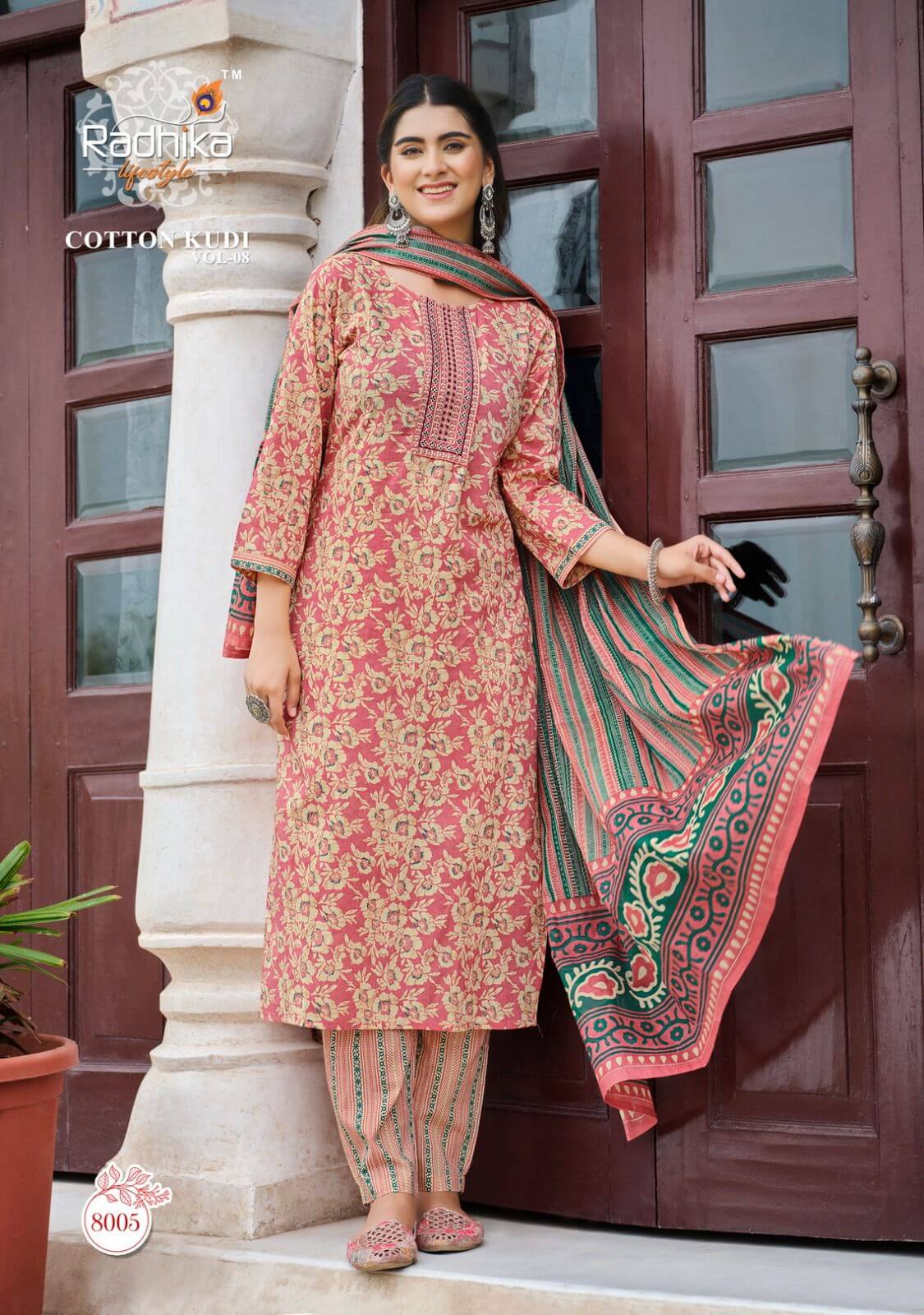 Radhika Cotton Kudi Vol 8 Printed Salwar Kameez Catalog collection 5