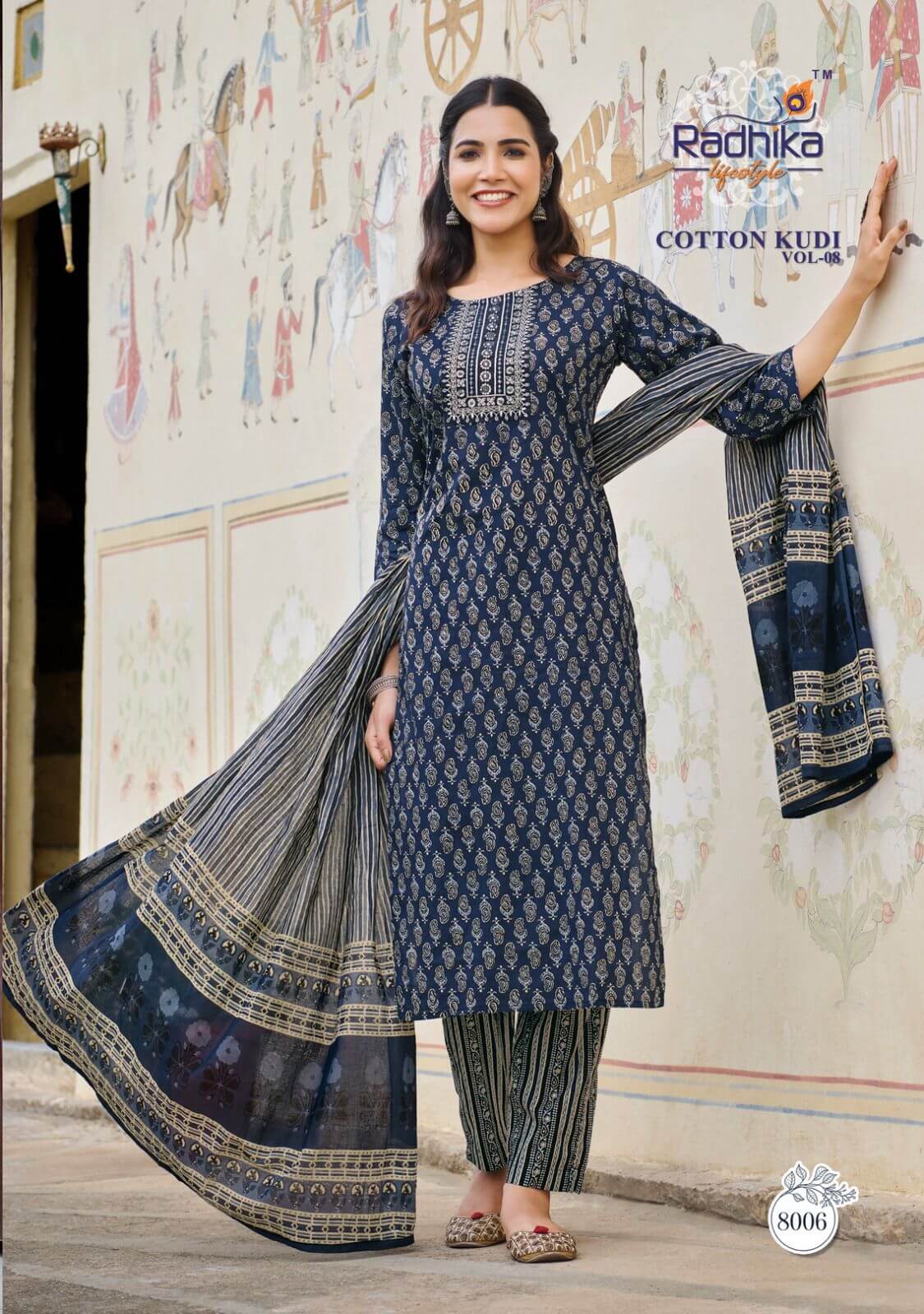 Radhika Cotton Kudi Vol 8 Printed Salwar Kameez Catalog collection 7