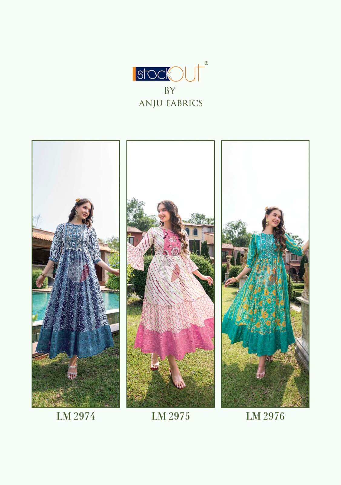 Anju Fabrics Lime Light Vol 2 One Piece Gowns Catalog collection 5