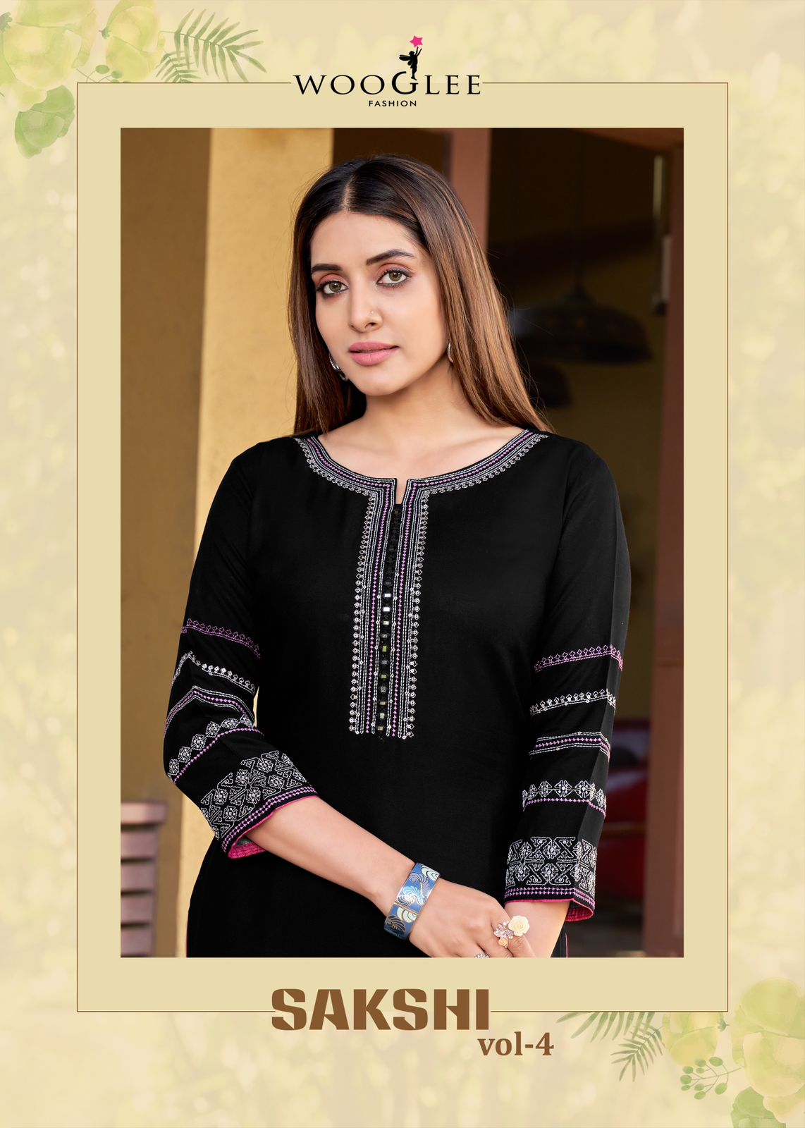 Wooglee Sakshi Vol 4 Embroidery Kurti Catalog collection 1