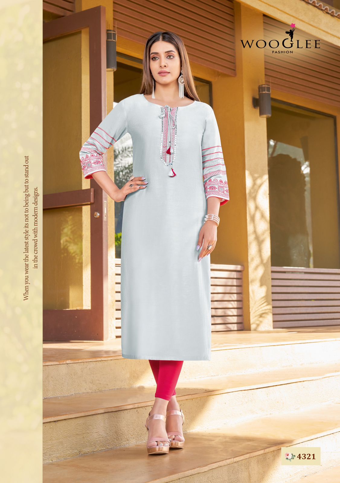 Wooglee Sakshi Vol 4 Embroidery Kurti Catalog collection 8