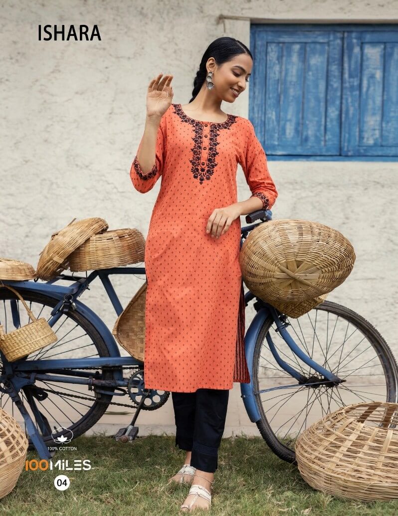 100 Miles Ishara Cotton Kurtis Catalog collection 3