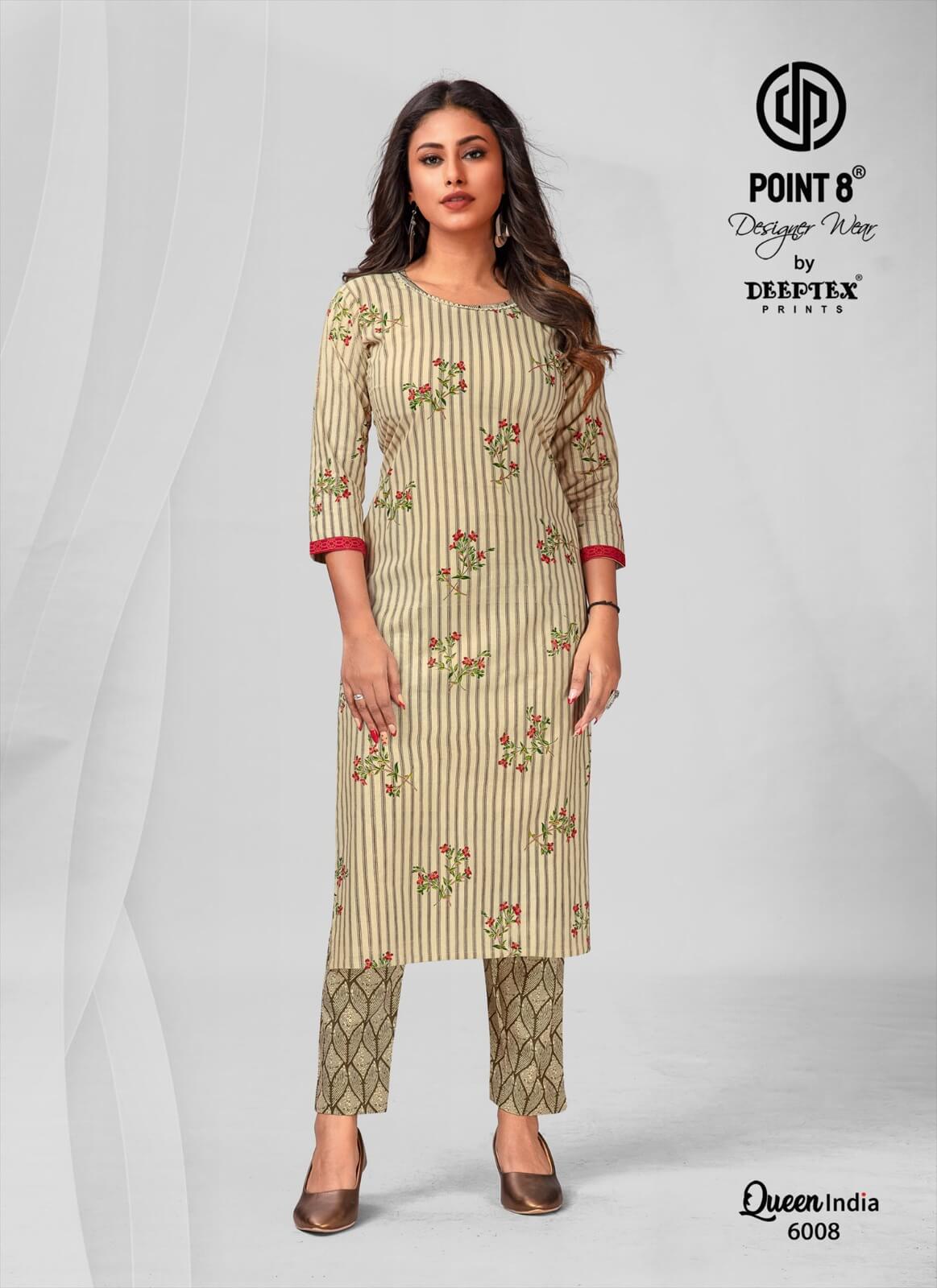 Deeptex Queen India vol 6 Kurtis with Bottom Catalog collection 9