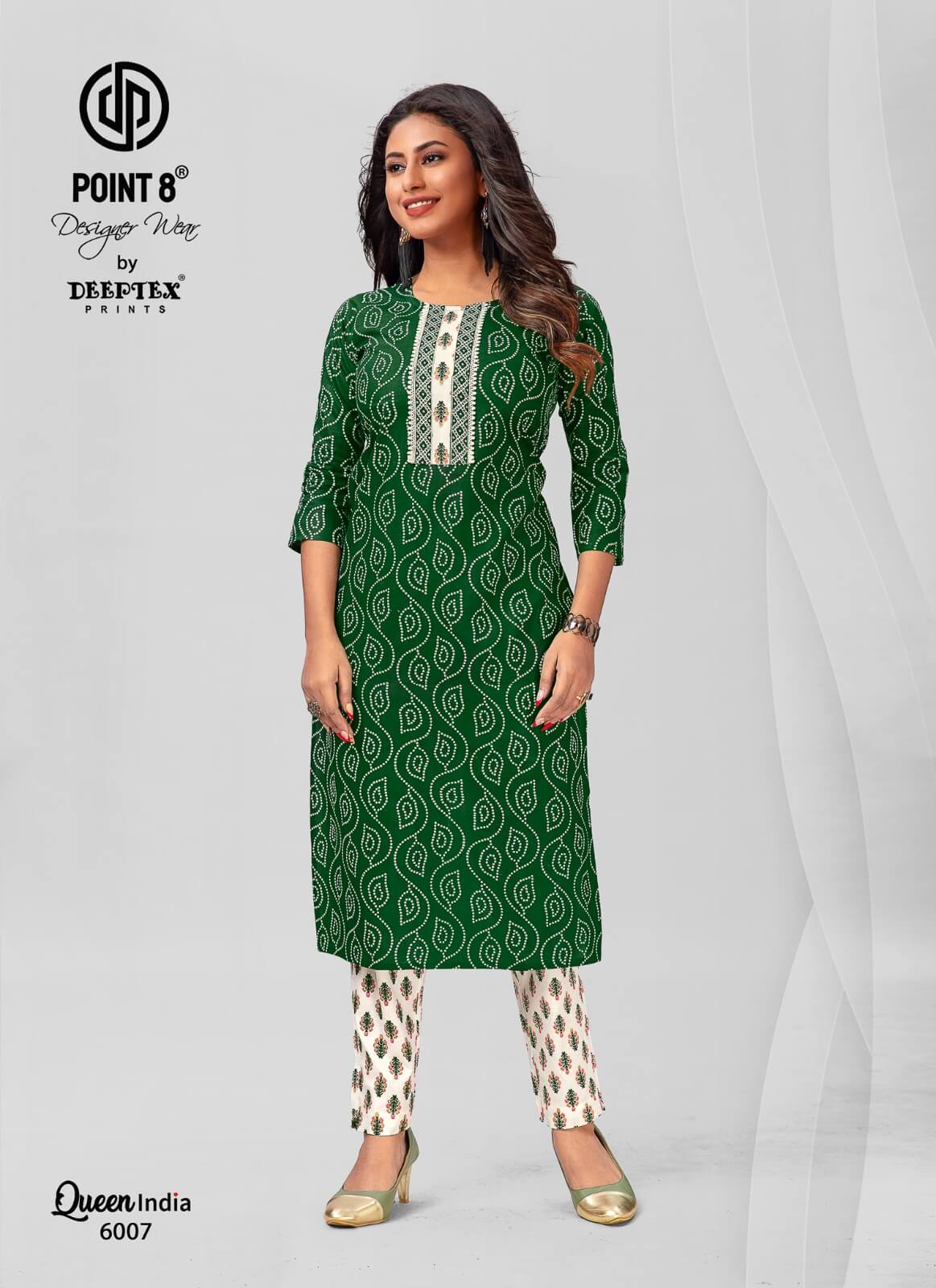 Deeptex Queen India vol 6 Kurtis with Bottom Catalog collection 8